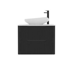 Royal Bathrooms Avenza 800mm Matt Obsidian Black Wall Hung Bathroom Countertop Vanity Unit 2 Drawer With Nova Basin - thumbnail 6