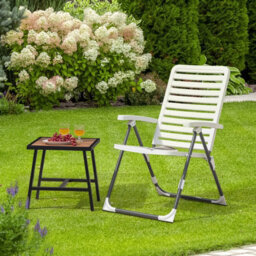 Costway 2 Pcs Patio Folding Chair 7-Level Adjustable Reclining Chair All-Weather - thumbnail 4