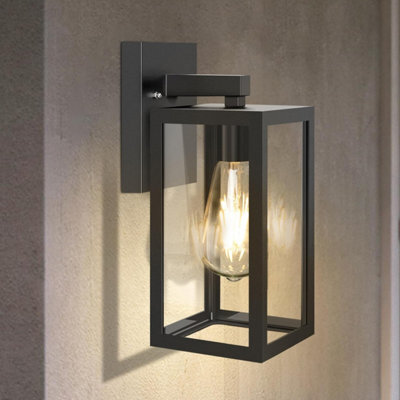 Aranzyec Outdoor Wall Lights Mains Powered, Max 60 W E 27 Aluminum Outside Lamp, Black Sconce, Ip 54 Waterproof, Garden For Front