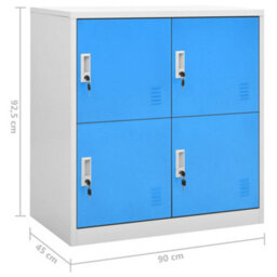 Berkfield Locker Cabinets 5 Pcs Light Grey And Blue 90X45X92.5 Cm Steel - thumbnail 8