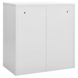 Berkfield Locker Cabinets 5 Pcs Light Grey And Blue 90X45X92.5 Cm Steel - thumbnail 5