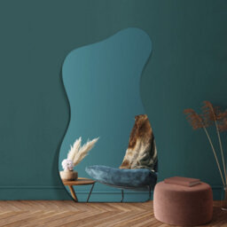 "Mirroroutlet The Lacuna - Frameless Pond Leaner Wall Mirror 55"" X 24"" (140Cm X 60Cm)"