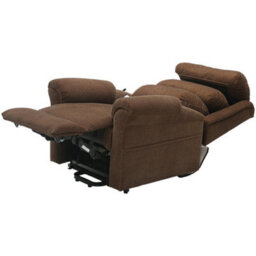 Loops Comfortable Dual Motor Rise And Recline Armchair With Waterfall Pillow In Brown Chenille Fabric - thumbnail 5