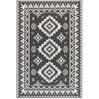 The Rugs Dynamic Reversible Indoor & Outdoor Rug Polypropylene Oriental Rug In Black - image 1