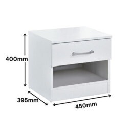 Highbury White 4 Piece Bedroom Set (Wardrobe, Chest And Bedsides) - thumbnail 6