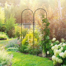 Outsunny Set Of 2 Metal Trellis For Climbing Plants, Grid Design, 50 X 180Cm - thumbnail 1