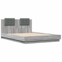 Berkfield Bed Frame With Led Without Mattress Grey Sonoma 150X200 Cm King Size - thumbnail 3