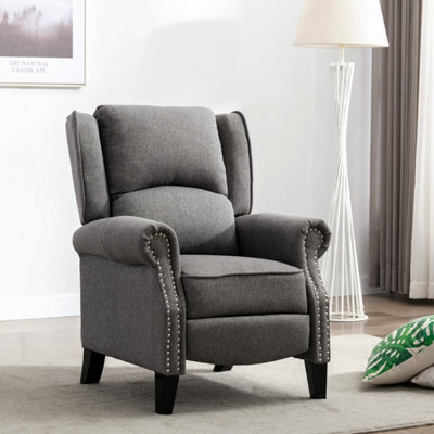 More4Homes Charlotte Modern Fabric Pushback Recliner Armchair Sofa Accent Chair Reclining (Grey) - image 1