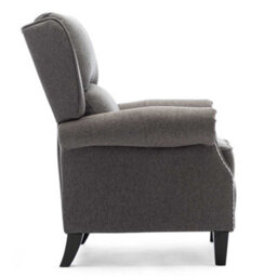 More4Homes Charlotte Modern Fabric Pushback Recliner Armchair Sofa Accent Chair Reclining (Grey) - thumbnail 4