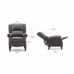More4Homes Charlotte Modern Fabric Pushback Recliner Armchair Sofa Accent Chair Reclining (Grey) - thumbnail 9