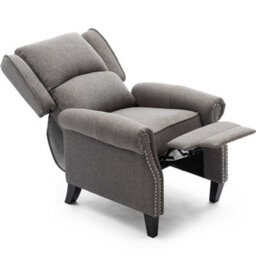 More4Homes Charlotte Modern Fabric Pushback Recliner Armchair Sofa Accent Chair Reclining (Grey) - thumbnail 3