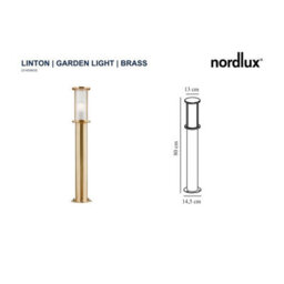 Nordlux Linton Outdoor Patio Terrace Garden Light In Brass (Height) 80Cm - thumbnail 3