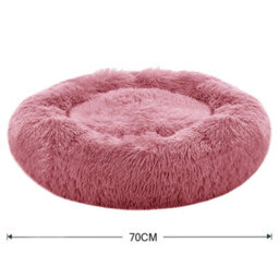 Living And Home Pink Calming Round Donut Plush Dog Cuddler Bed 70Cm Dia X 20Cm H - thumbnail 5