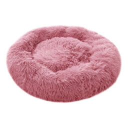 Living And Home Pink Calming Round Donut Plush Dog Cuddler Bed 70Cm Dia X 20Cm H