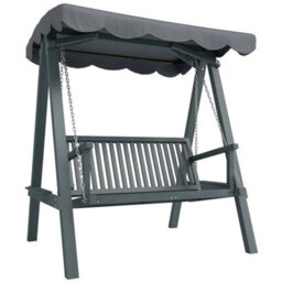 2 Seater Garden Swing Seat With Canopy, Wooden Swing Chair - thumbnail 5