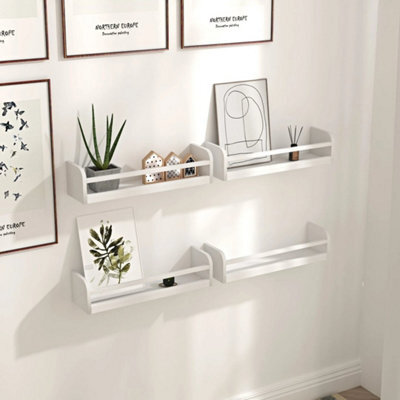 Set 4 Floating Shelves Wood Wall Mounted Shelf - image 1