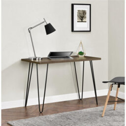 Dorel Owen Retro Office Writing Desk In Walnut Look - thumbnail 4