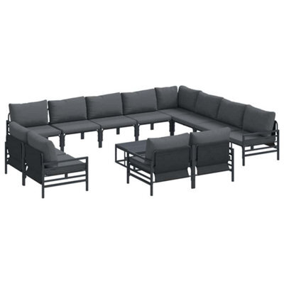 Berkfield Modern Garden Sofa Set 13 Pcs Anthracite Steel - image 1
