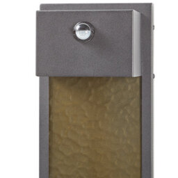 Beliani Outdoor Led Wall Light 40Cm Grey Iron Glass Retro Design Warm White With Motion Sensor - thumbnail 4