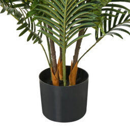 Wyld And Coco Greenhaven 180Cm Artificial Potted Fan Palm Tree, Green And Black Leaves, Indoor Decor - thumbnail 5