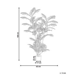 Wyld And Coco Greenhaven 180Cm Artificial Potted Fan Palm Tree, Green And Black Leaves, Indoor Decor - thumbnail 4