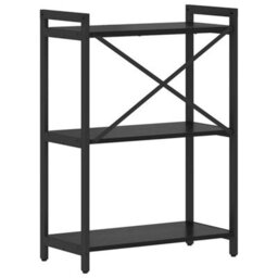 Berkfield Bookcase Black Oak 60 X 30 X 83 Cm Engineered Wood - thumbnail 7