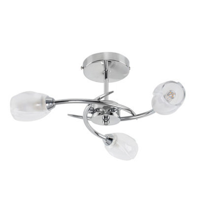 Valuelights Modern Chrome 3 Way Ceiling Light With Frosted Glass Shades - image 1
