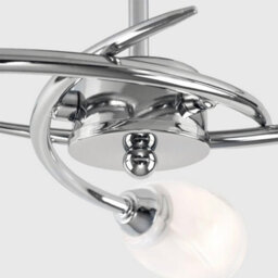 Valuelights Modern Chrome 3 Way Ceiling Light With Frosted Glass Shades - thumbnail 3