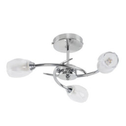 Valuelights Modern Chrome 3 Way Ceiling Light With Frosted Glass Shades - thumbnail 1