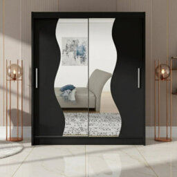Westa S Sliding Door Wardrobe With Mirrors On The Fronts Black - thumbnail 2