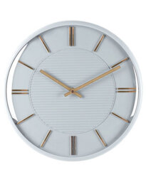 Wyld And Coco Glam Design Wall Clock Grey, 34 Cm Diameter, Unnumbered Dial - thumbnail 1
