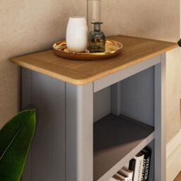 Fwstyle 3 Tier Bookcase Storage Rack Shelving Unit Ready Assembled Dove Grey & Oak (H) 82 (W) 45 (D) 23Cm - thumbnail 2