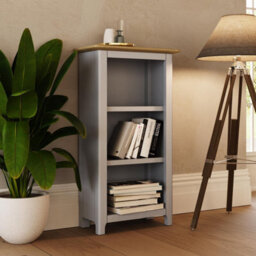 Fwstyle 3 Tier Bookcase Storage Rack Shelving Unit Ready Assembled Dove Grey & Oak (H) 82 (W) 45 (D) 23Cm