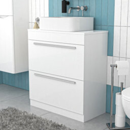 Nes Home White 800mm Vanity Cabinet And Rectangle Counter Top Basin Sink Unit - thumbnail 3