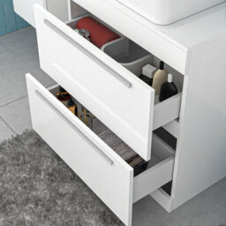Nes Home White 800mm Vanity Cabinet And Rectangle Counter Top Basin Sink Unit - thumbnail 5