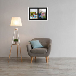 AK Frames 20X14 White Modern Multi Photo Frame With Black Mount - Holds 2 Apertures (2X) A4 Photos - thumbnail 3