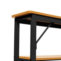 2 Tiers Pear Wood Color Console Table Sofa Table Hallway Table Entryway Display - thumbnail 3