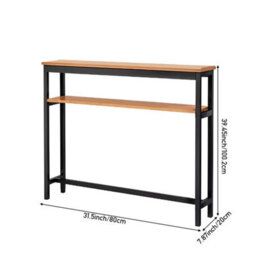 2 Tiers Pear Wood Color Console Table Sofa Table Hallway Table Entryway Display - thumbnail 2