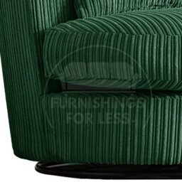 Furnishings For Less UK Luxor Jumbo Cord Green Fabric Single Seater 360 Degree Swivel Chair Sofa Accessory - thumbnail 3