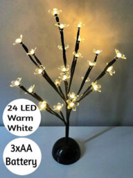 Spot On Dealz 24 Led Mini Blossom Tree Indoor Decorations Tree Lights With Metal Flat Base Garden Ornaments For Xmas Outdoor Warm White G-0181 - thumbnail 4