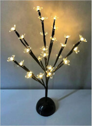Spot On Dealz 24 Led Mini Blossom Tree Indoor Decorations Tree Lights With Metal Flat Base Garden Ornaments For Xmas Outdoor Warm White G-0181 - thumbnail 1