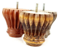 L&F Set Of 4 Replacement Furniture Bun Feet Antique Mahogany Turned Wooden Legs 110mm High M8 (8mm) - thumbnail 9