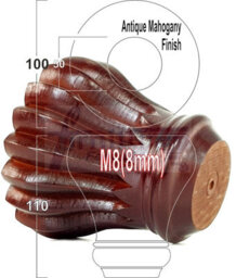 L&F Set Of 4 Replacement Furniture Bun Feet Antique Mahogany Turned Wooden Legs 110mm High M8 (8mm)