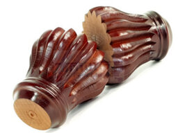 L&F Set Of 4 Replacement Furniture Bun Feet Antique Mahogany Turned Wooden Legs 110mm High M8 (8mm) - thumbnail 5