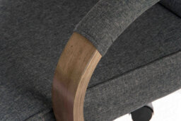 Teknik Grayson Executive Chair In Grey Fabric With Driftwood Arms And Base - thumbnail 6