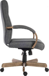 Teknik Grayson Executive Chair In Grey Fabric With Driftwood Arms And Base - thumbnail 3