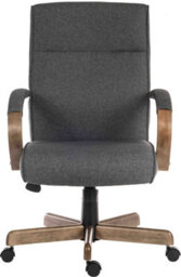 Teknik Grayson Executive Chair In Grey Fabric With Driftwood Arms And Base - thumbnail 2