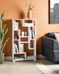 Beliani Shelving Unit Alma 122 Cm White - thumbnail 2