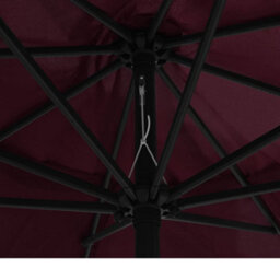Berkfield Outdoor Parasol With Metal Pole 400 Cm Bordeaux Red - thumbnail 5