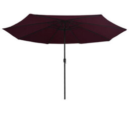 Berkfield Outdoor Parasol With Metal Pole 400 Cm Bordeaux Red - thumbnail 3